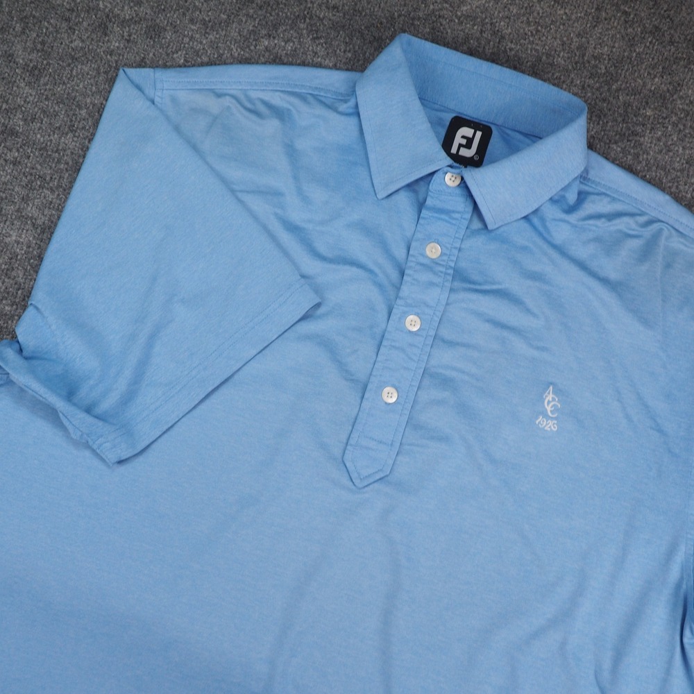 Athens Country Club Golf Polo Shirt Mens Large Blue FootJoy Performance